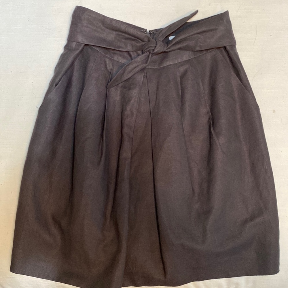 Jodi Arnold for The Limited Gray Linen Tie Skirt